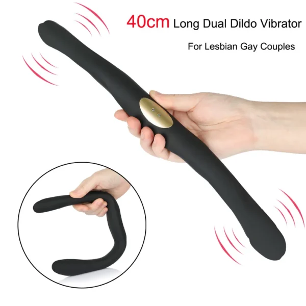 Double gode vibrant – Stimulateur vaginal, anal, clitoridien et prostatique – Sextoy pour femmes & lesbiennes