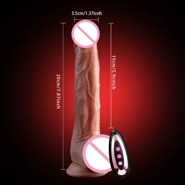 Gode réaliste chauffant télescopique en silicone – Vibrant & pénétration automatique – Stimulateur anal ou vaginal unisexe – Image 2