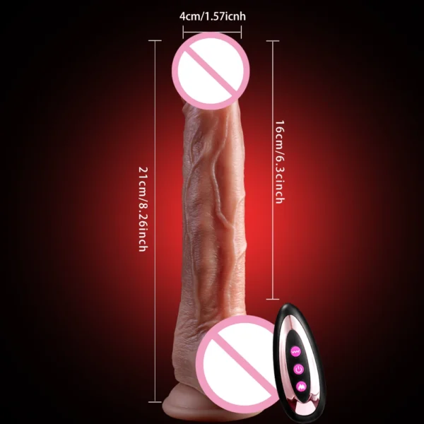 Gode réaliste chauffant télescopique en silicone – Vibrant & pénétration automatique – Stimulateur anal ou vaginal unisexe – Image 4