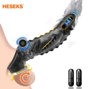 Anneau pénien vibrant avec deux mini-balles – Manchon extensible ultra-doux – Sextoy réutilisable pour hommes