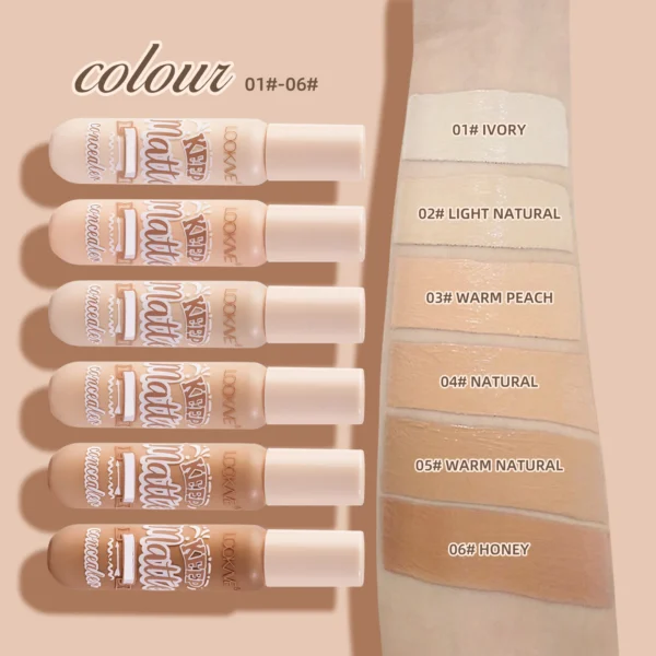 Correcteur liquide 6 teintes – Anticernes, anti-imperfections, fond de teint couvrant & hydratant – Image 5