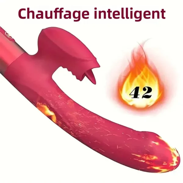 Vibromasseur puissant pour femmes – Stimulateur langue, clitoris et point G – Sextoy adulte féminin – Image 2