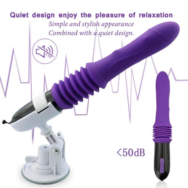 Sex Machine automatique – Gode vibrant rétractable avec mouvements de va-et-vient – Stimulation vaginale et point G – Image 5