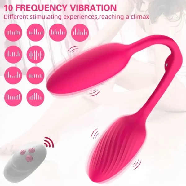 Double vibromasseur anal et vaginal – Stimulateur point G, clitoris et plug anal – Oeufs vibrants portables pour couples – Image 2