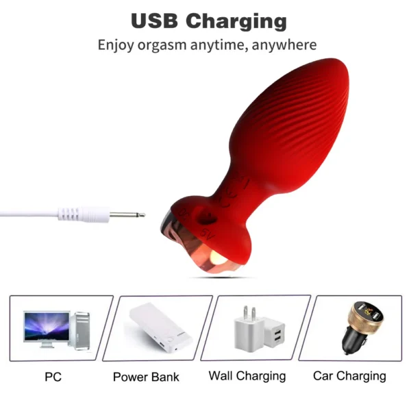 Plug anal vibrant avec contrôle sans fil – Masseur de prostate & stimulateur anal pour homme, femme et couple gay – Image 6