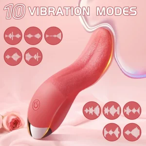 Vibromasseur langue chauffant – Stimulateur point G, clitoris et mamelons – Mini sextoy rechargeable pour femmes