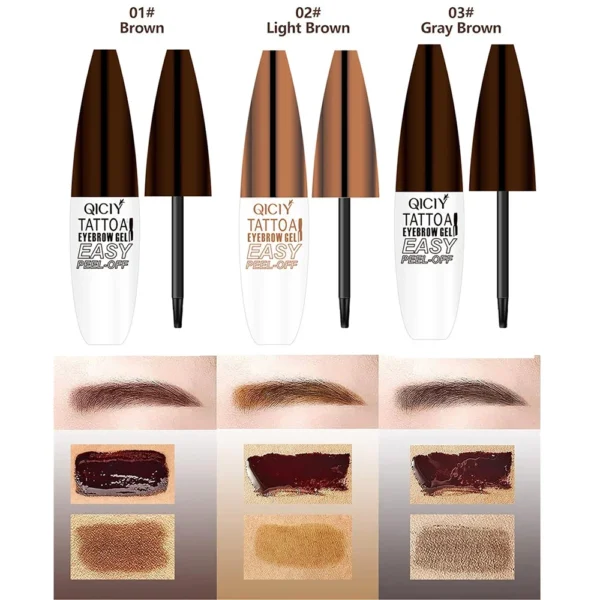 Gel tatouage sourcils peel-off – Tenue 3 jours, waterproof & anti-transfert – Maquillage longue durée – Image 3