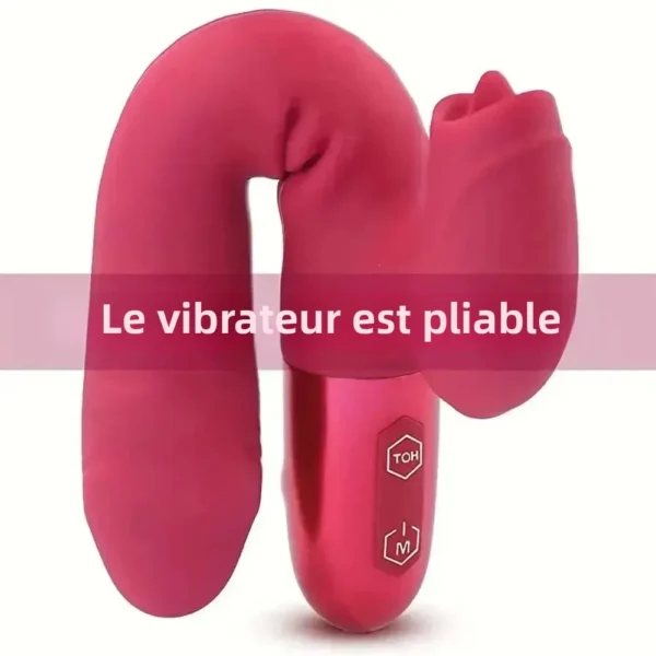 Vibromasseur puissant pour femmes – Stimulateur langue, clitoris et point G – Sextoy adulte féminin – Image 4