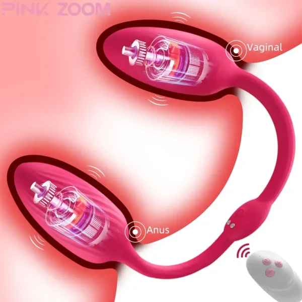 Double vibromasseur anal et vaginal – Stimulateur point G, clitoris et plug anal – Oeufs vibrants portables pour couples