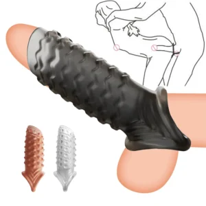 Préservatif réutilisable avec manchon prolongateur pour plus de plaisir– Sextoy masculin sans vibration